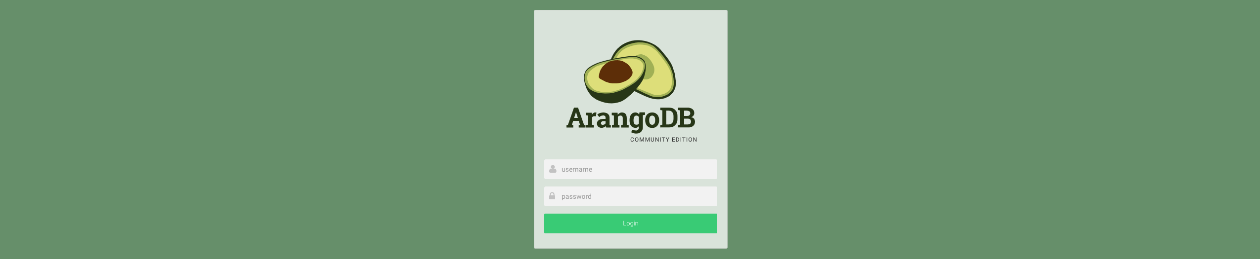 ArangoDB-Webkonsole-Anmeldung